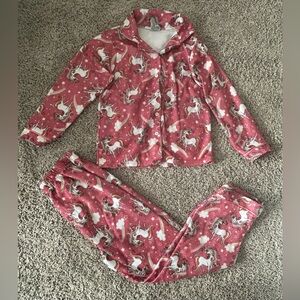 Unicorn Print Kids Pajamas - Pink